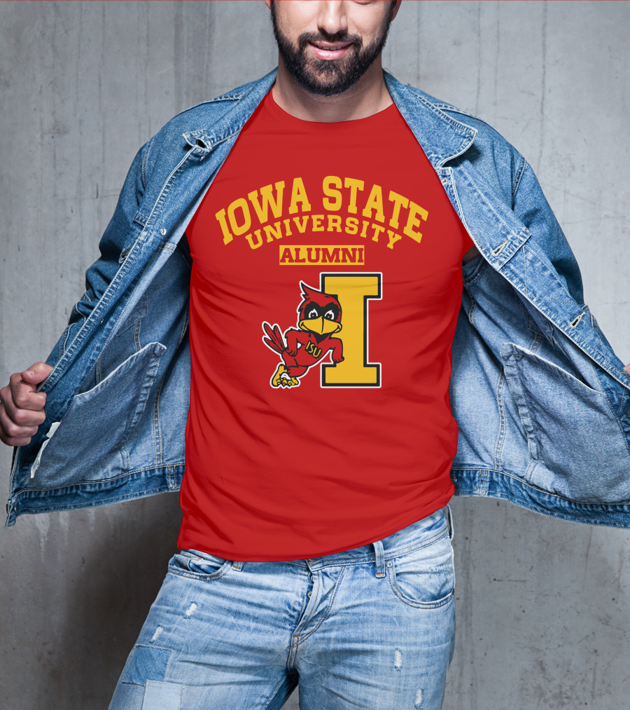 Iowa State University Alumni ISU Cardinal Mascot Block I T-Shirt