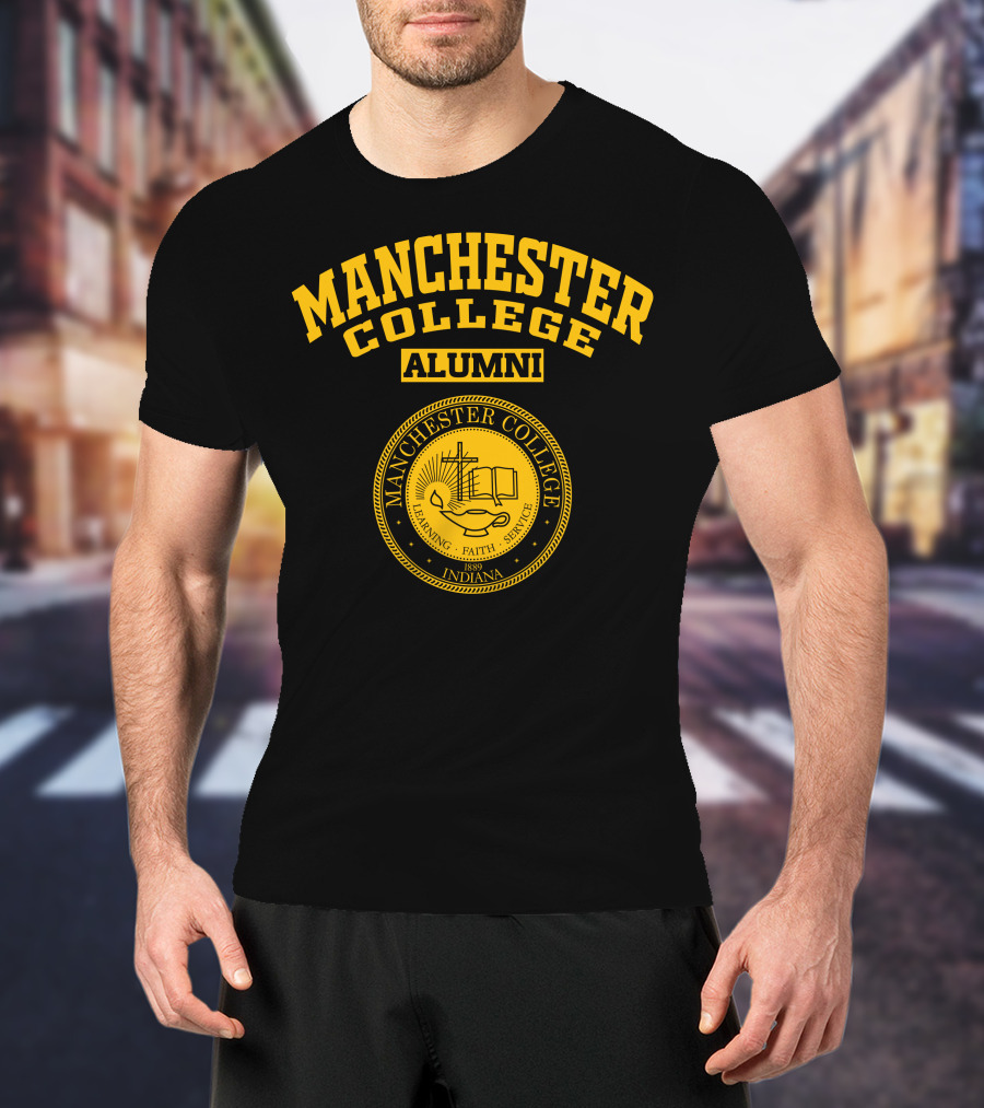 Manchester College Alumni Seal Indiana 1889 Learning Faith Service T-Shirt