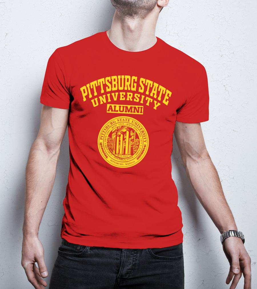 Pittsburg State University Alumni Seal Pittsburg Kansas Russ Hall T-Shirt