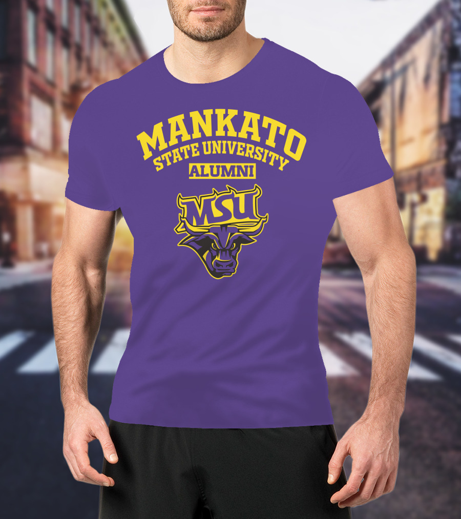 Mankato State University Alumni MSU Logo Purple Bull T-Shirt
