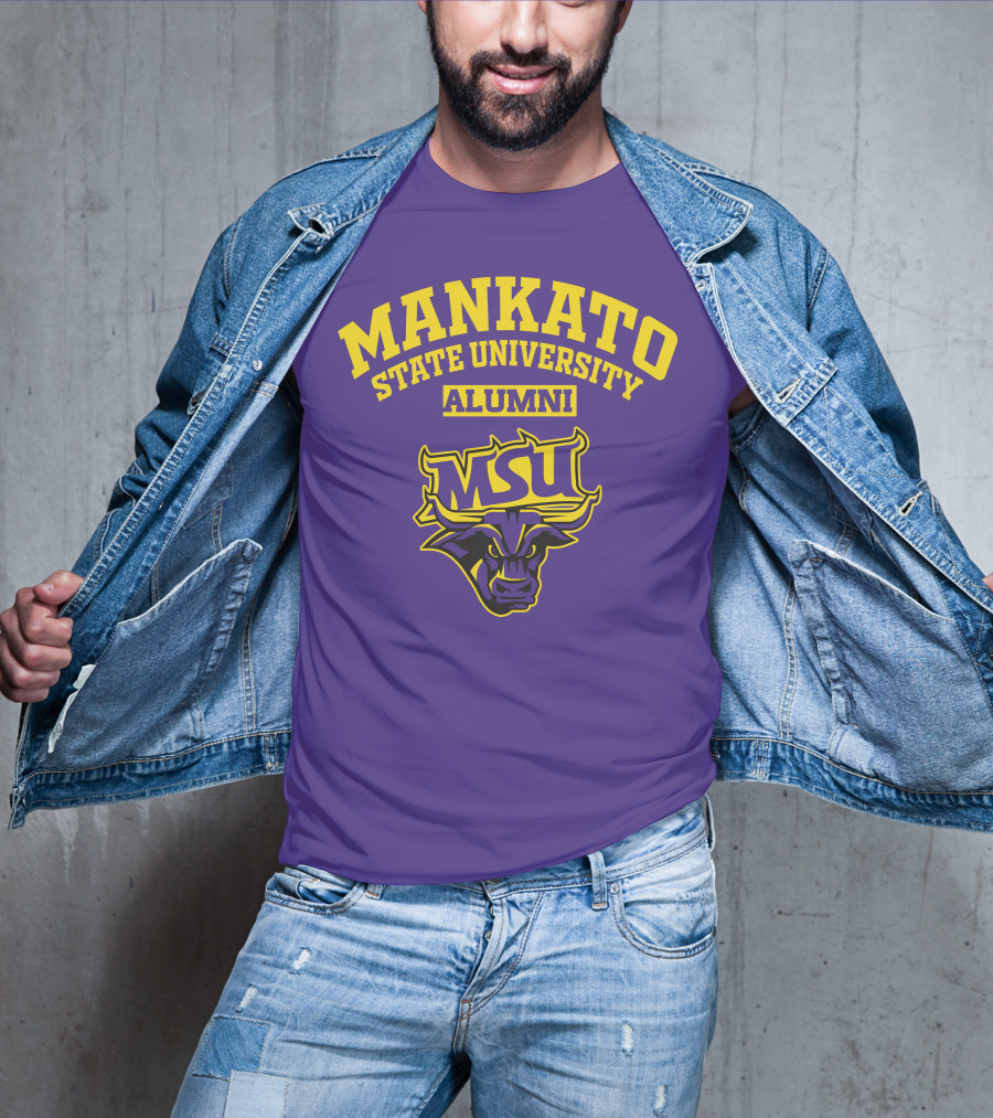 Mankato State University Alumni MSU Logo Purple Bull T-Shirt