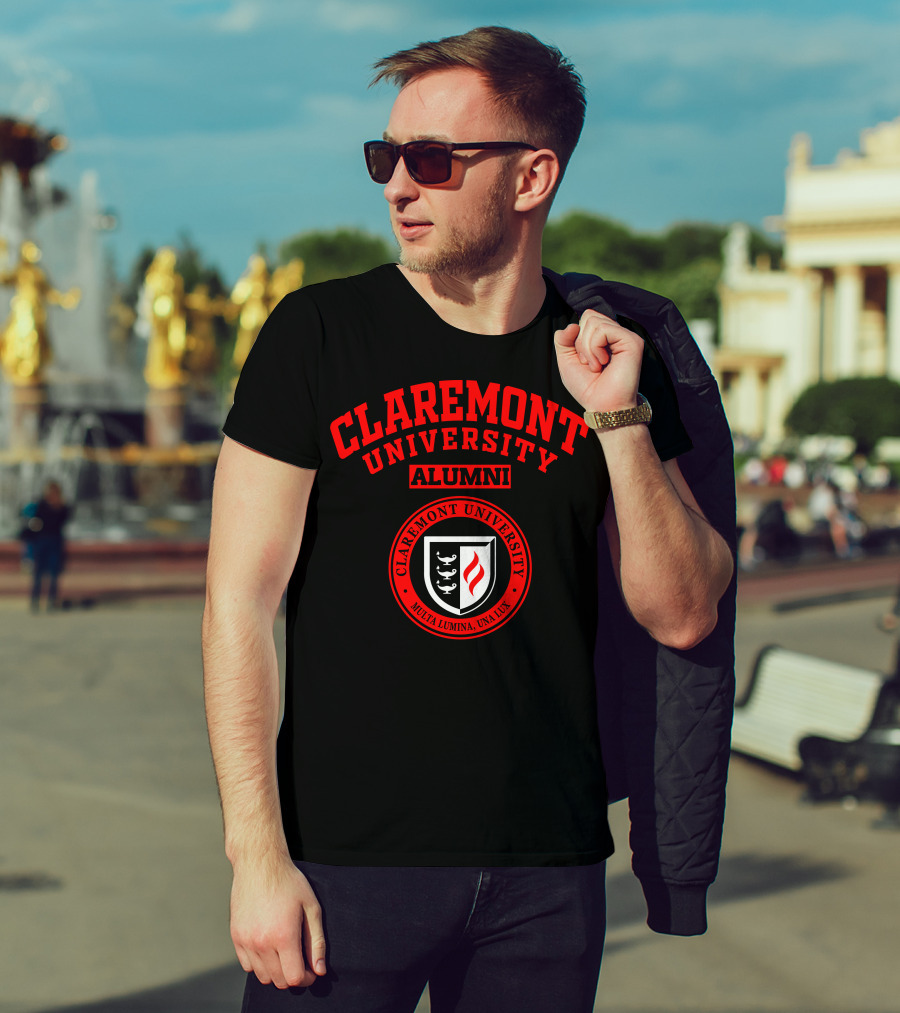 Claremont University Alumni Multa Lumina Una Lux Shield T-Shirt