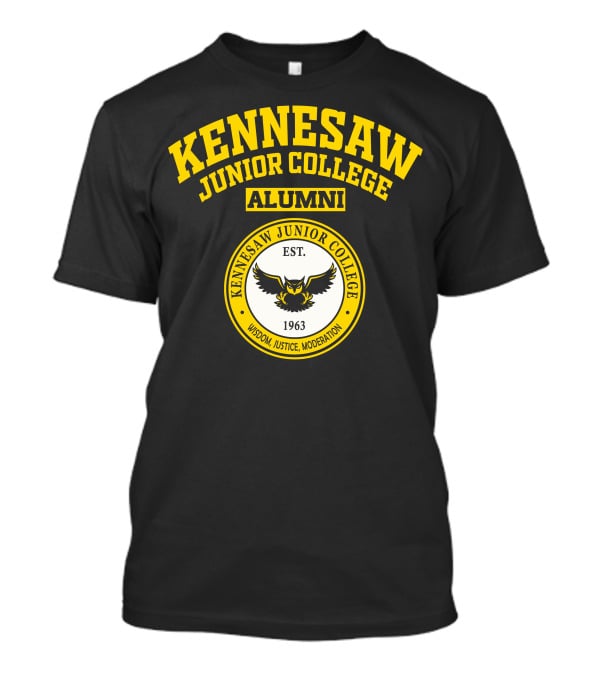 Kennesaw Junior College Alumni 1963 Wisdom Justice Moderation Owl T-Shirt
