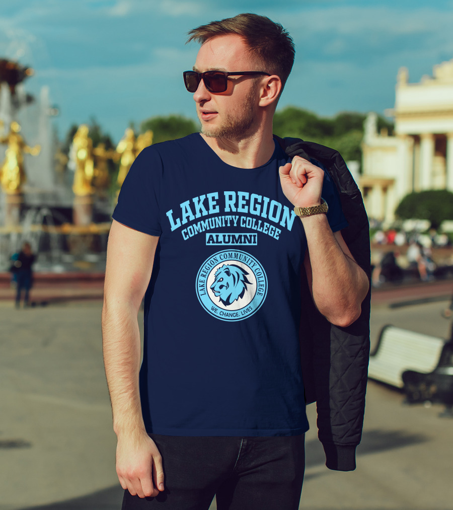 Lake Region Community College Alumni We Change Lives Lion T-Shirt