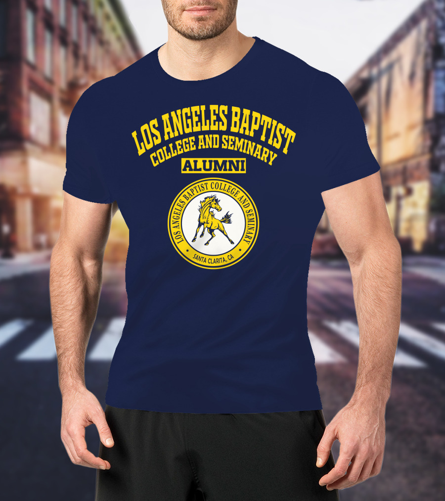 Los Angeles Baptist College And Seminary Alumni Santa Clarita CA Logo Horse Emblem T-Shirt