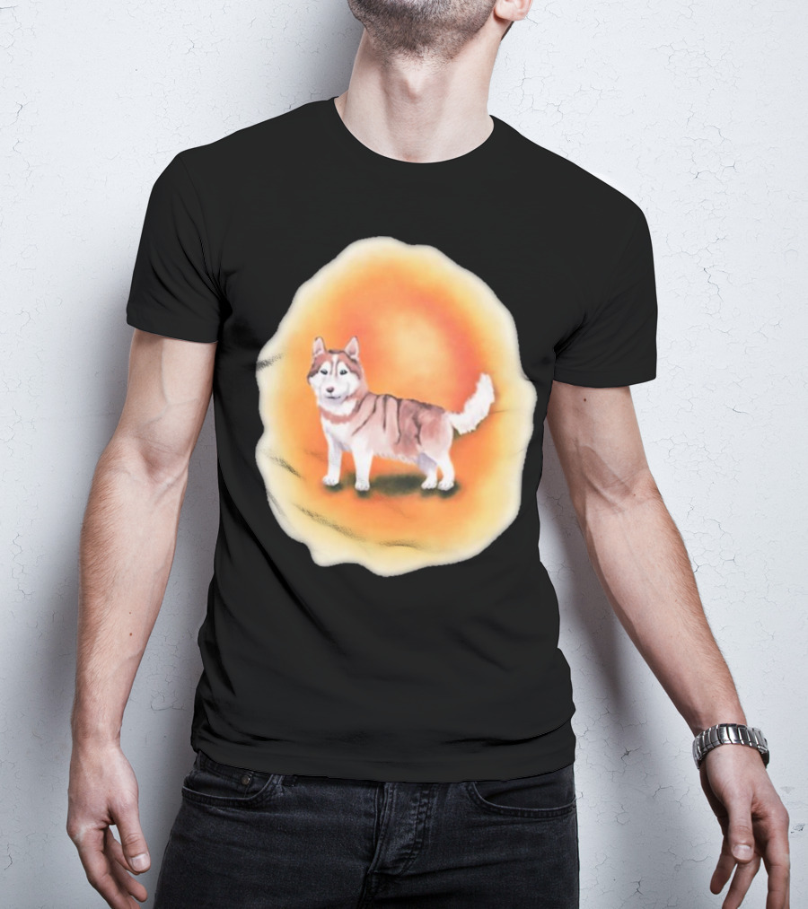 Upblissed ADHD Husky Roam As A Pack Vibrant Sunset Aura T-Shirt