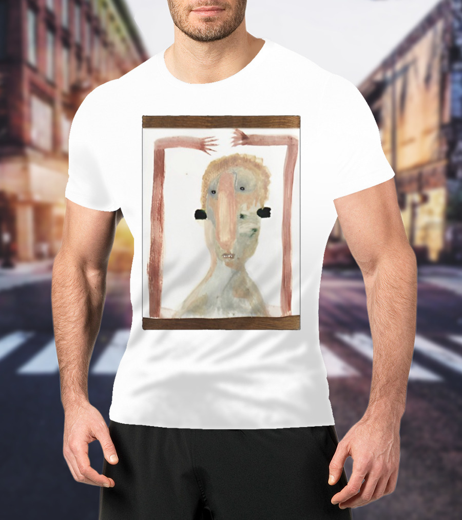 Andrew Leezus Pink Boogeyman Surreal Expressionist Character With Abstract Features T-Shirt