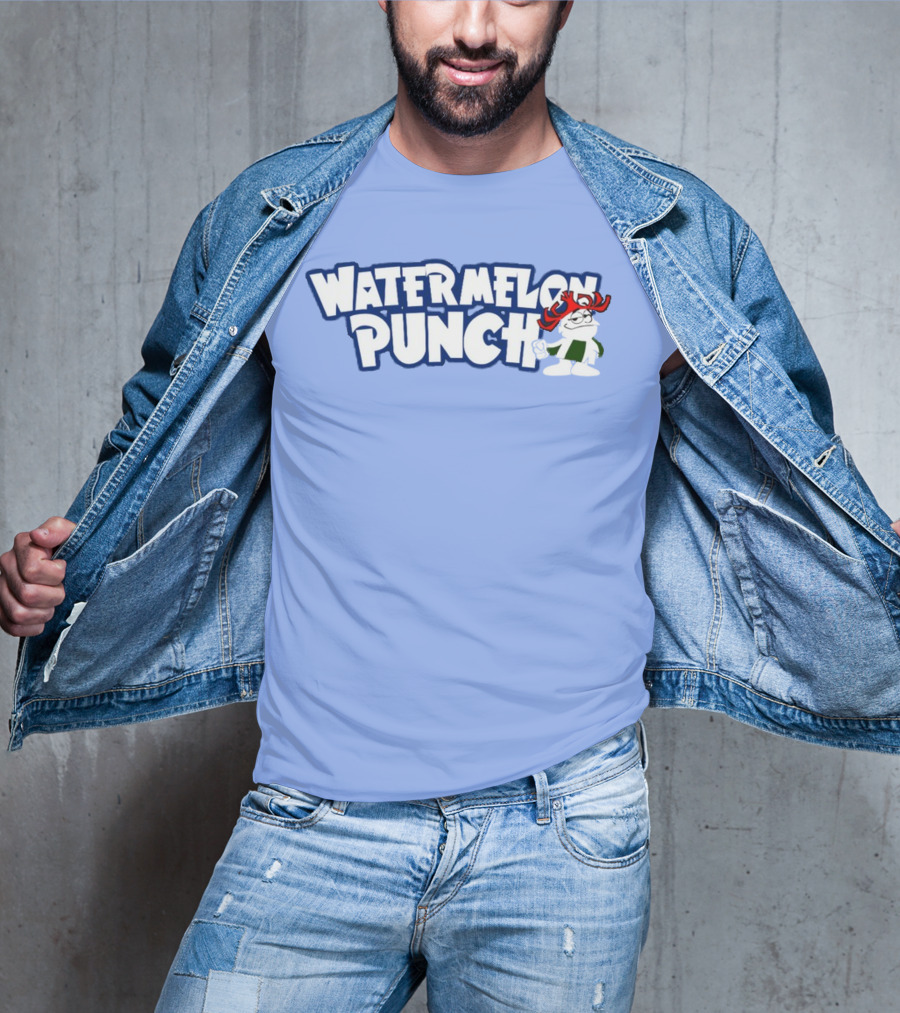 Watermelon Punch Cool Character With Fun Red Glasses And Green Shorts T-Shirt
