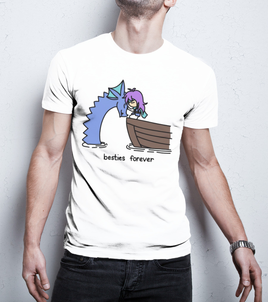 Kimchichickenbeer Faris And Syldra Besties Forever Best Friends With Dragon And Boat Scene T-Shirt