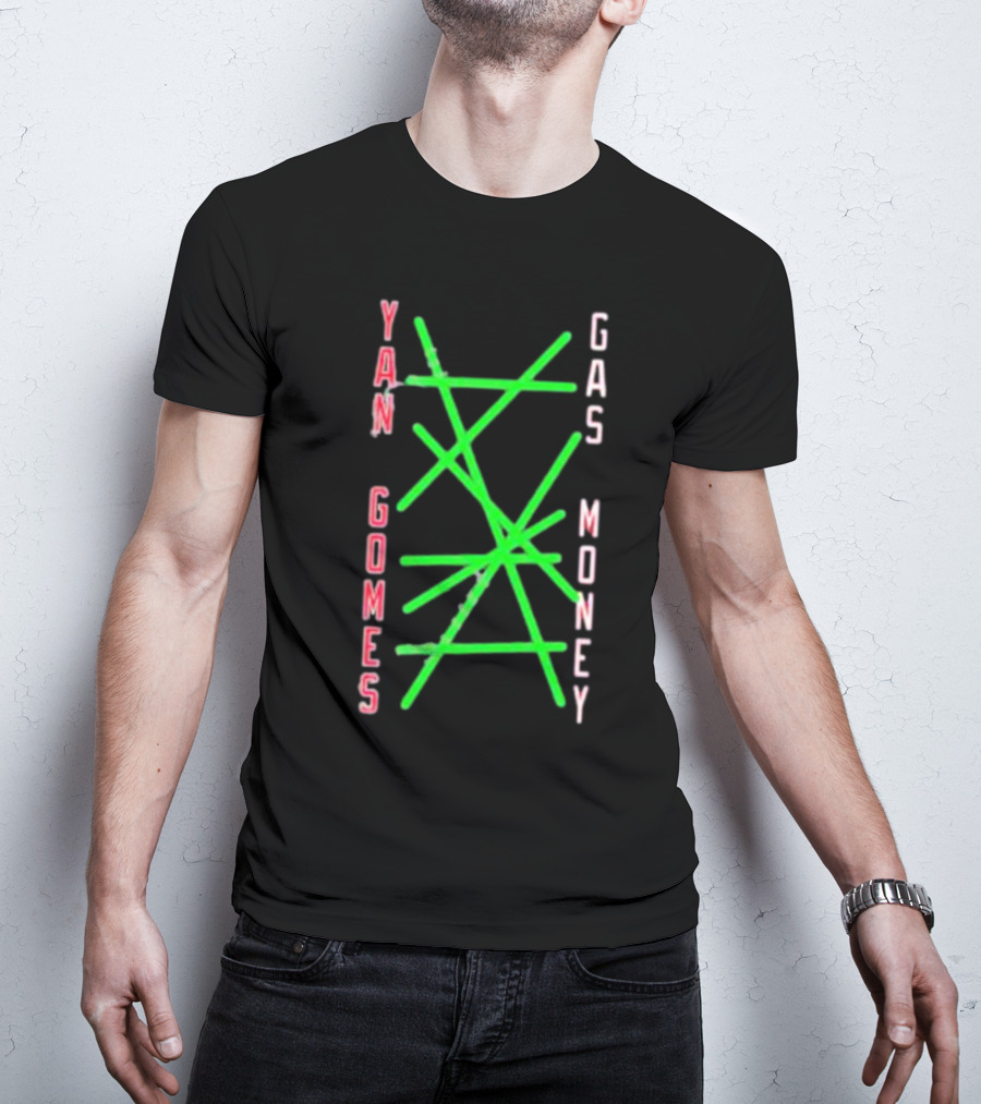 Yan Gomes Gas Money Neon Green Abstract Baseball T-Shirt