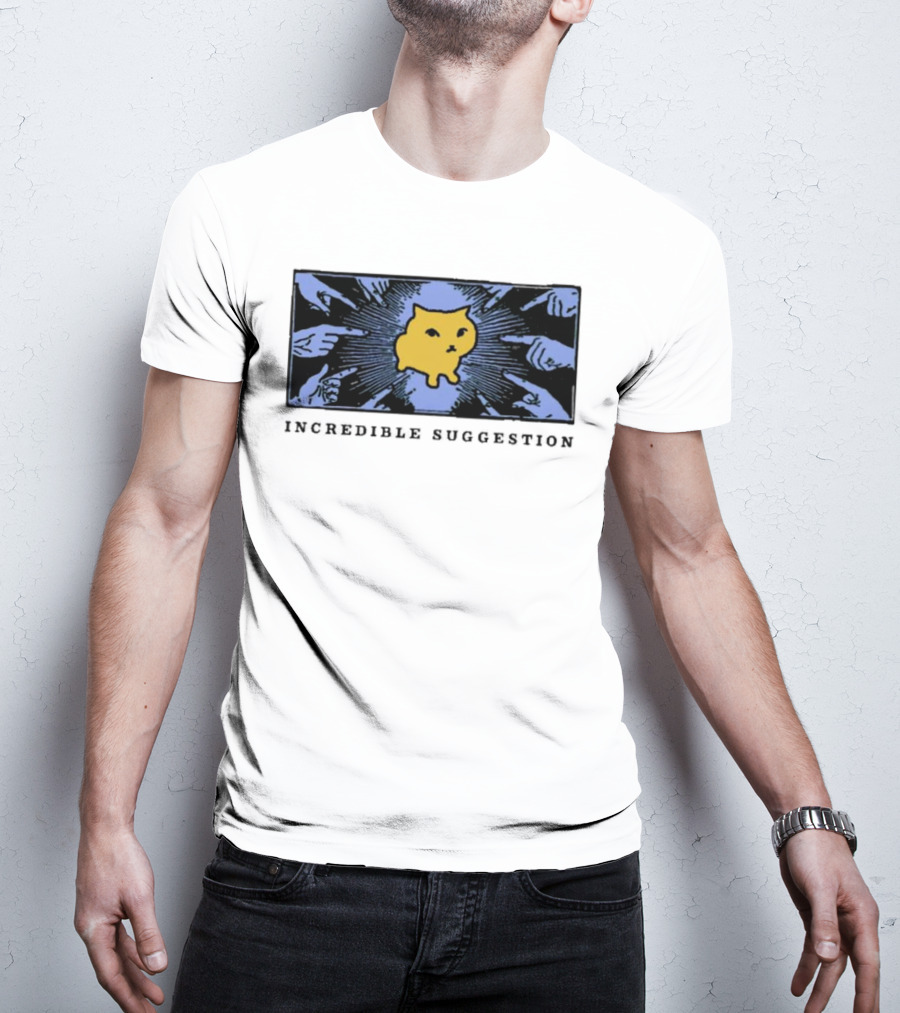 Incredible Suggestion Yellow Cat Surrounded By Pointing Fingers T-Shirt