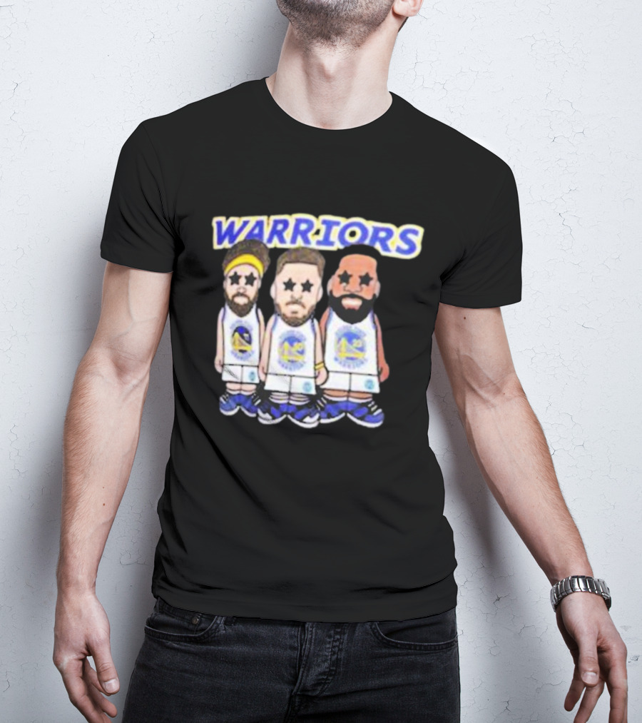 Warriors Steph Curry Klay Thompson Draymond Cartoon T-Shirt