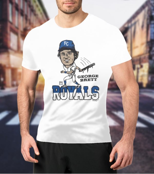 Royals George Brett KC Vintage Caricature T-Shirt