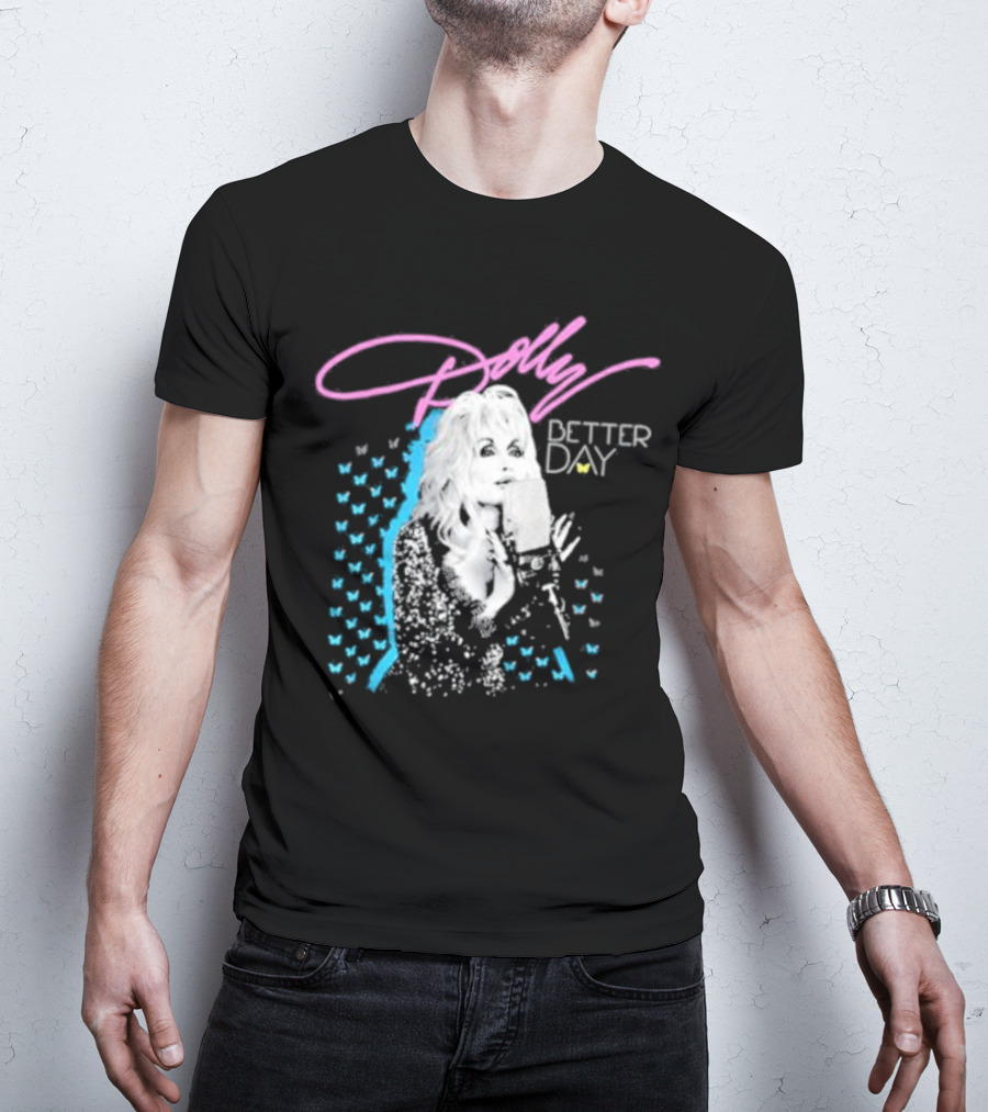 Dolly Parton Better Day Butterfly Microphone Trent Crimm T-Shirt
