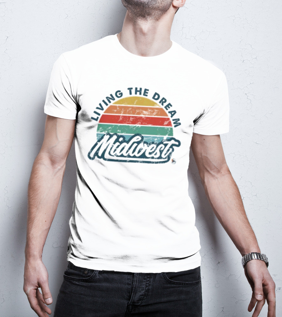 Living The Dream Midwest Retro Sunburst T-Shirt