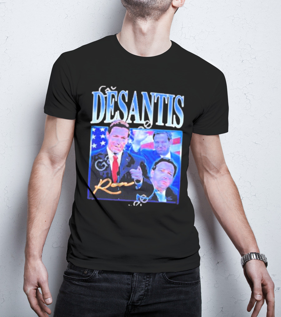 DÉSANTIS Ron American Flag Suit T-Shirt