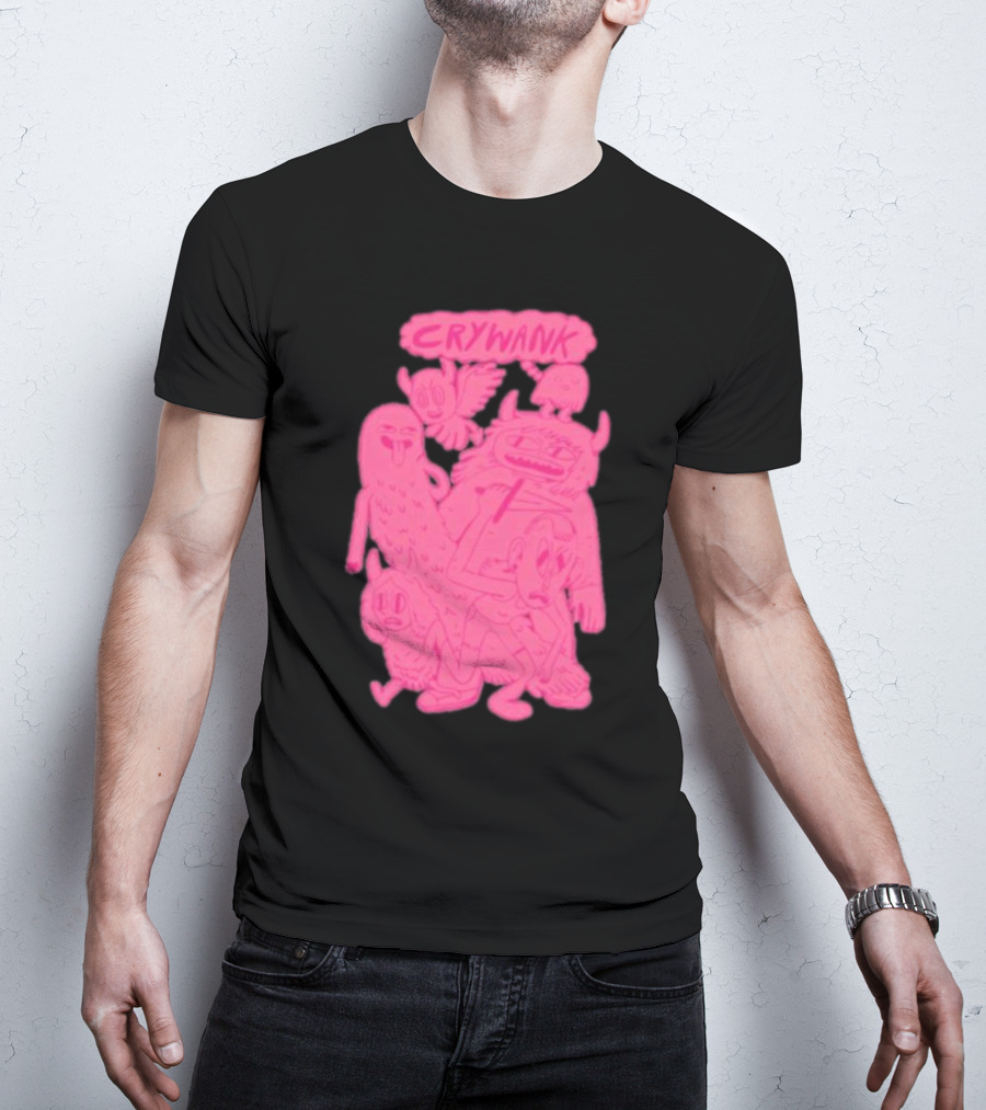 Crywank Cartoon Characters Art Pink T-Shirt