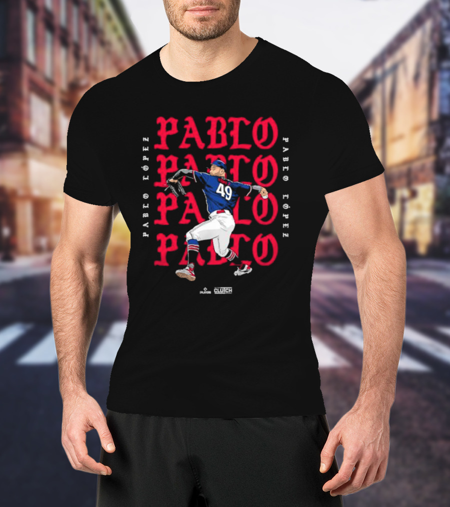 Pablo López Pitching MLBPA 49 Clutch Players T-Shirt