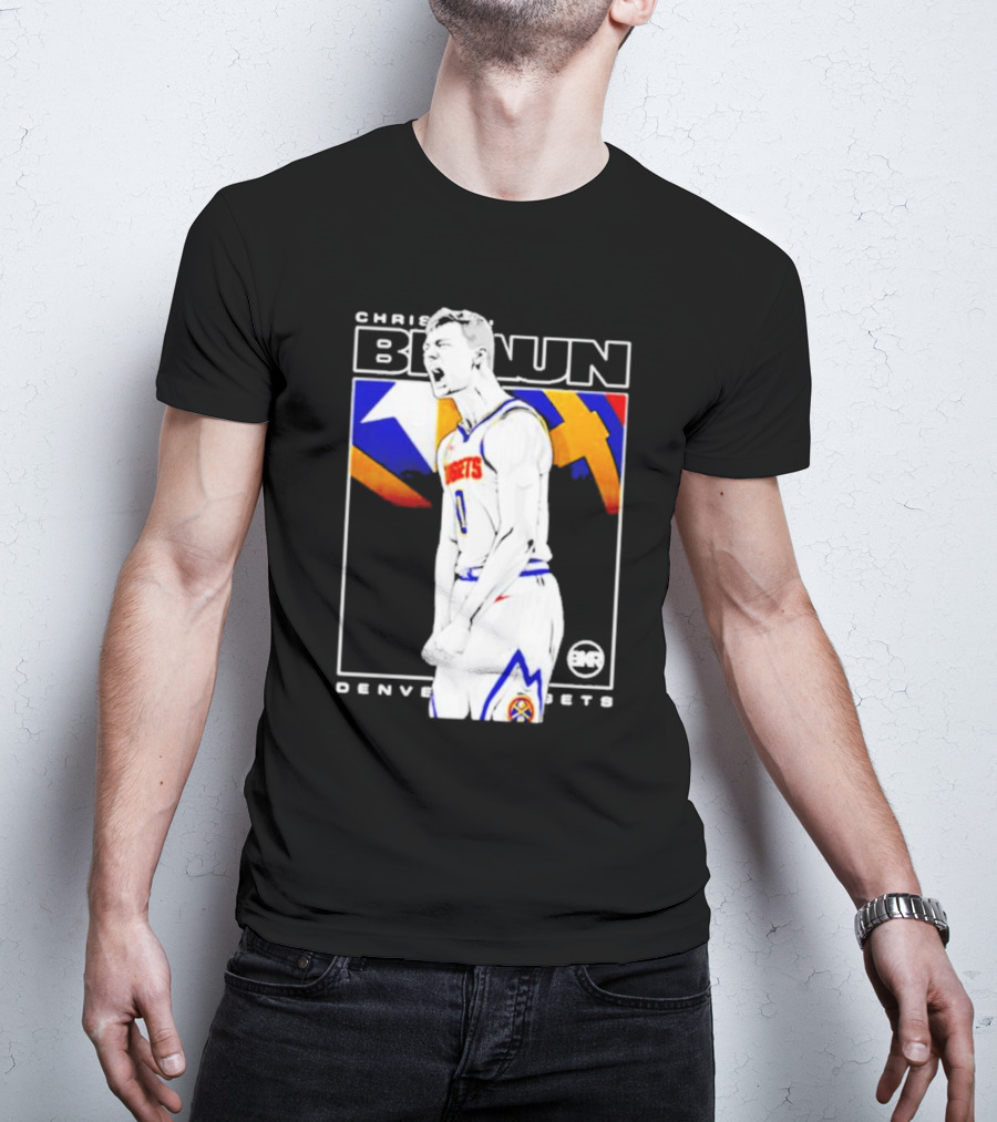 Christian Braun Denver Nuggets Basketball Player With Logo And Dynamic T-Shirt