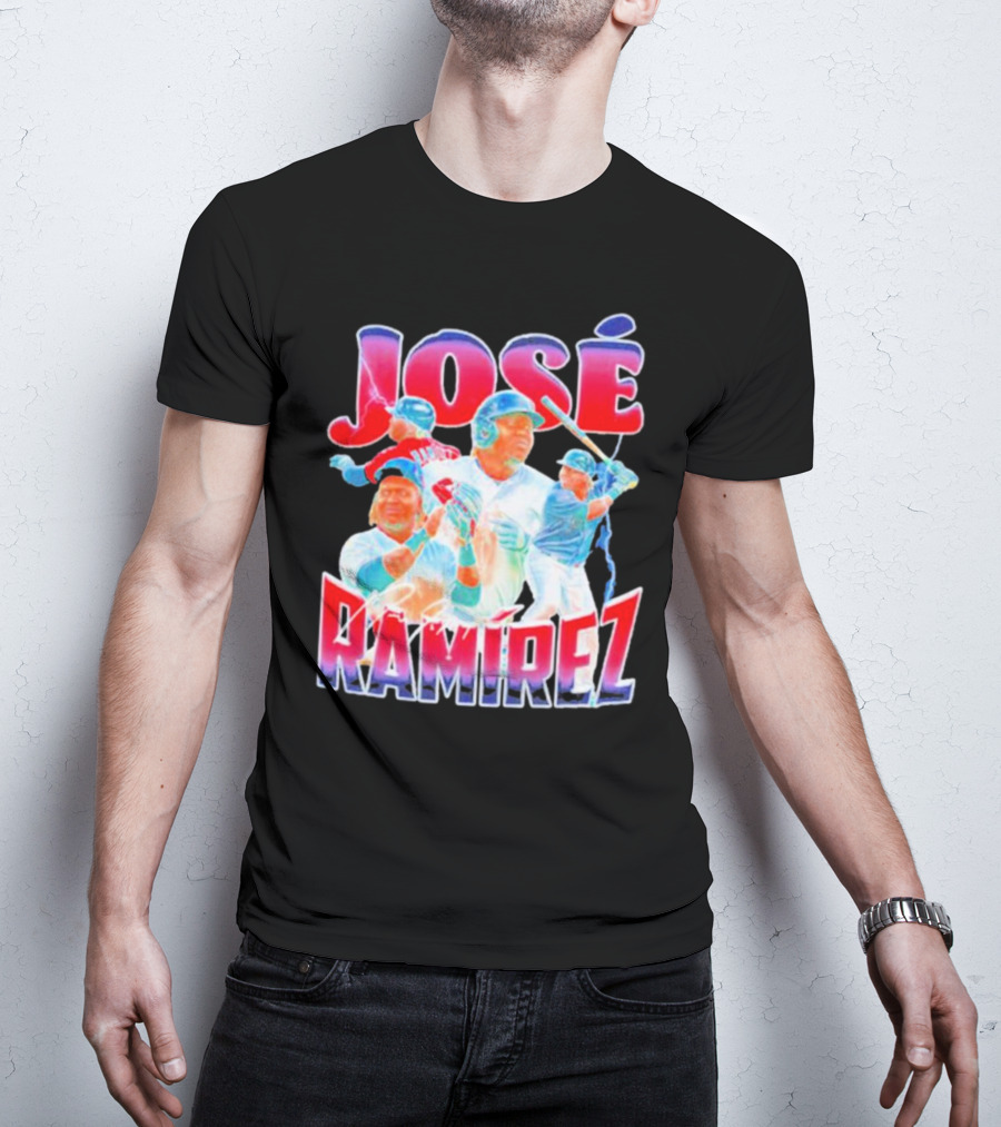 José Ramírez Signature Series Baseball Action Collage T-Shirt