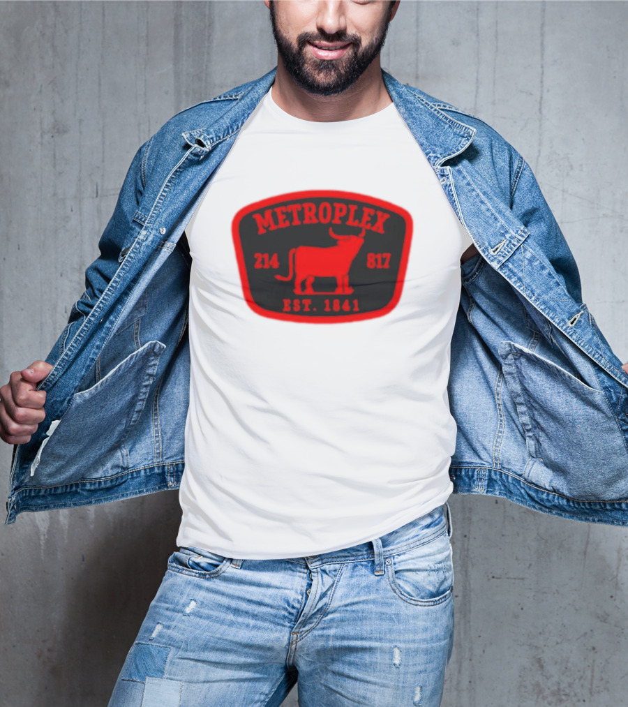 Metroplex 214 817 Est 1841 Longhorn Patch T-Shirt