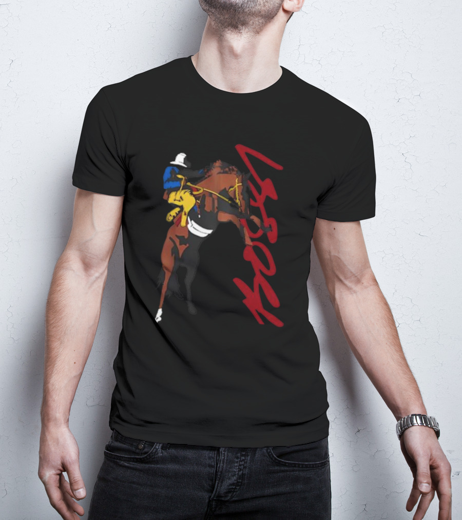 Bossi Cowboy Colorful Rodeo Horse Scene T-Shirt