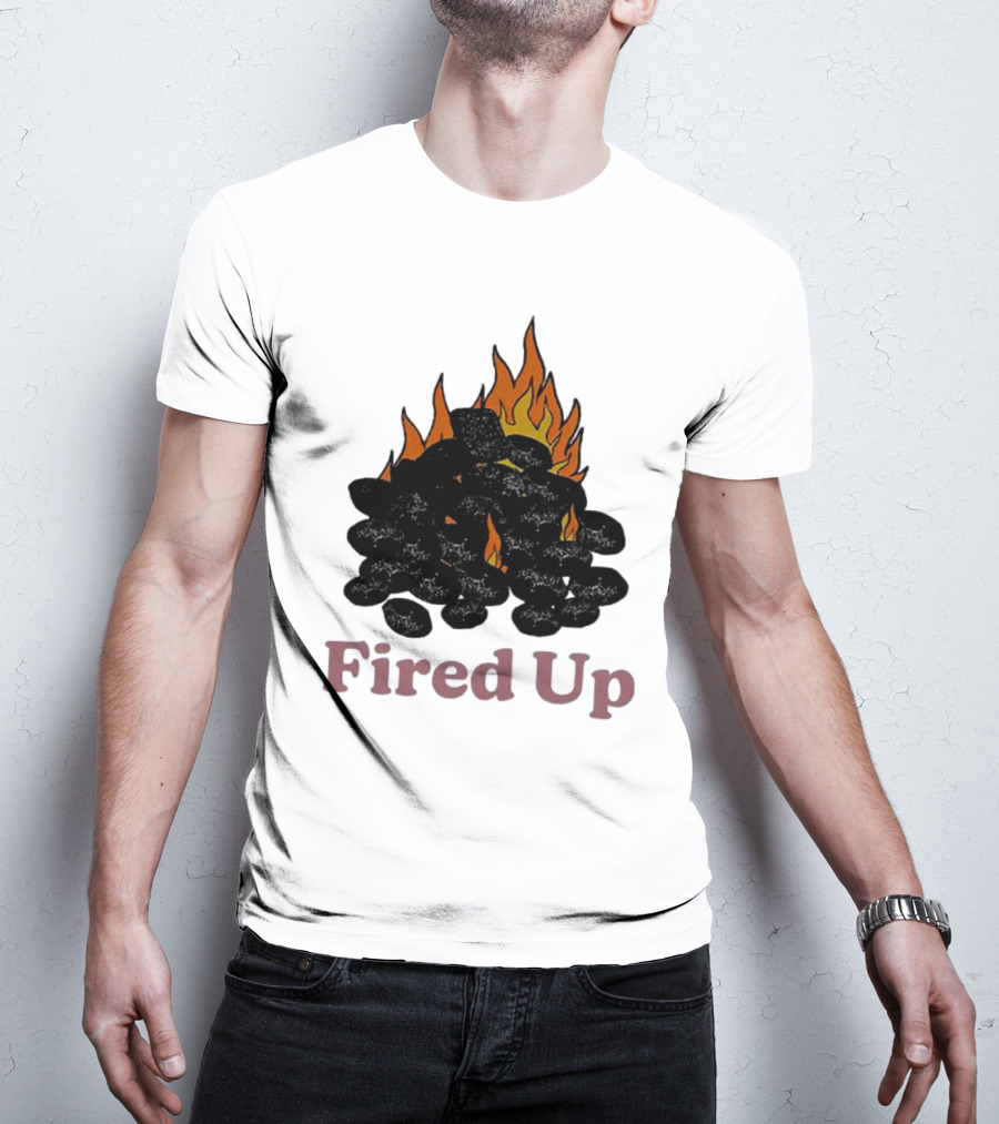 Fired Up Burning Coals And Flames T-Shirt
