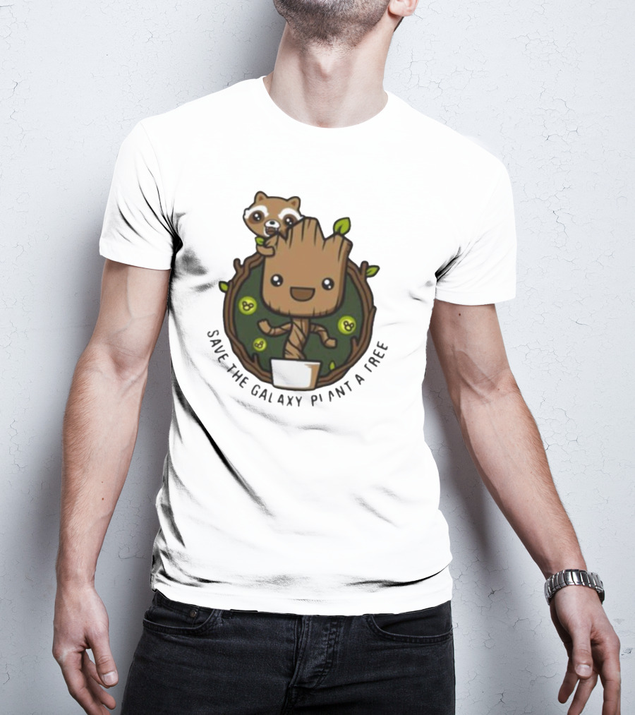 Save The Galaxy Plant A Tree Chibi Guardians Of The Galaxy T-Shirt