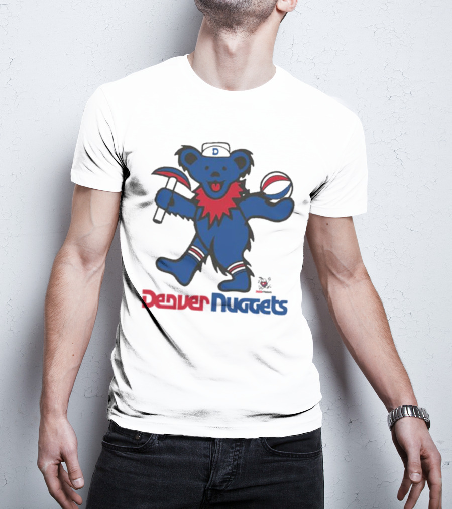 Denver Nuggets Grateful Dead Dancing Bear Basketball Axe T-Shirt