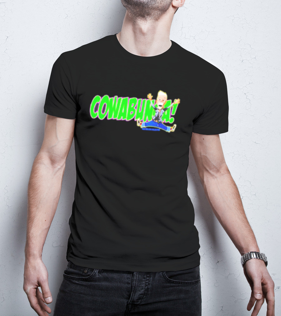 Rob Paulsen Cowabunga Cartoon Character Jumping Enthusiastically T-Shirt