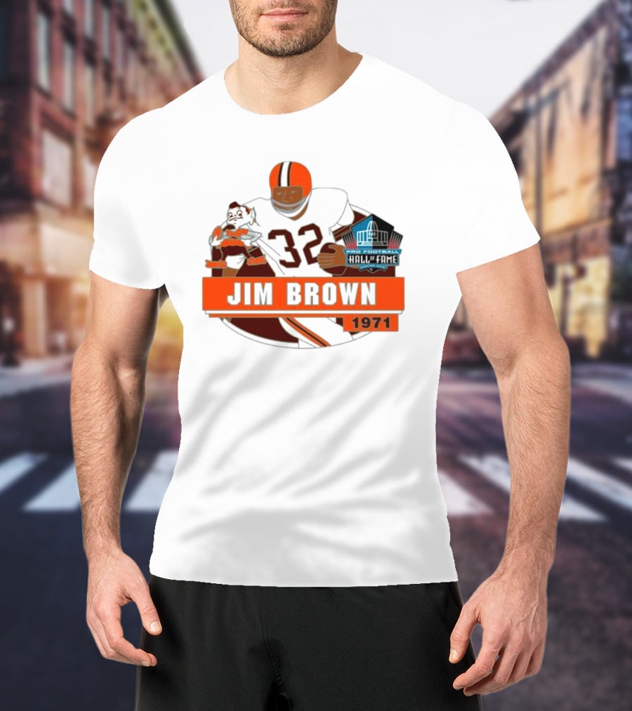 Jim Brown Pro Football Hall Of Fame 1971 Number 32 T-Shirt