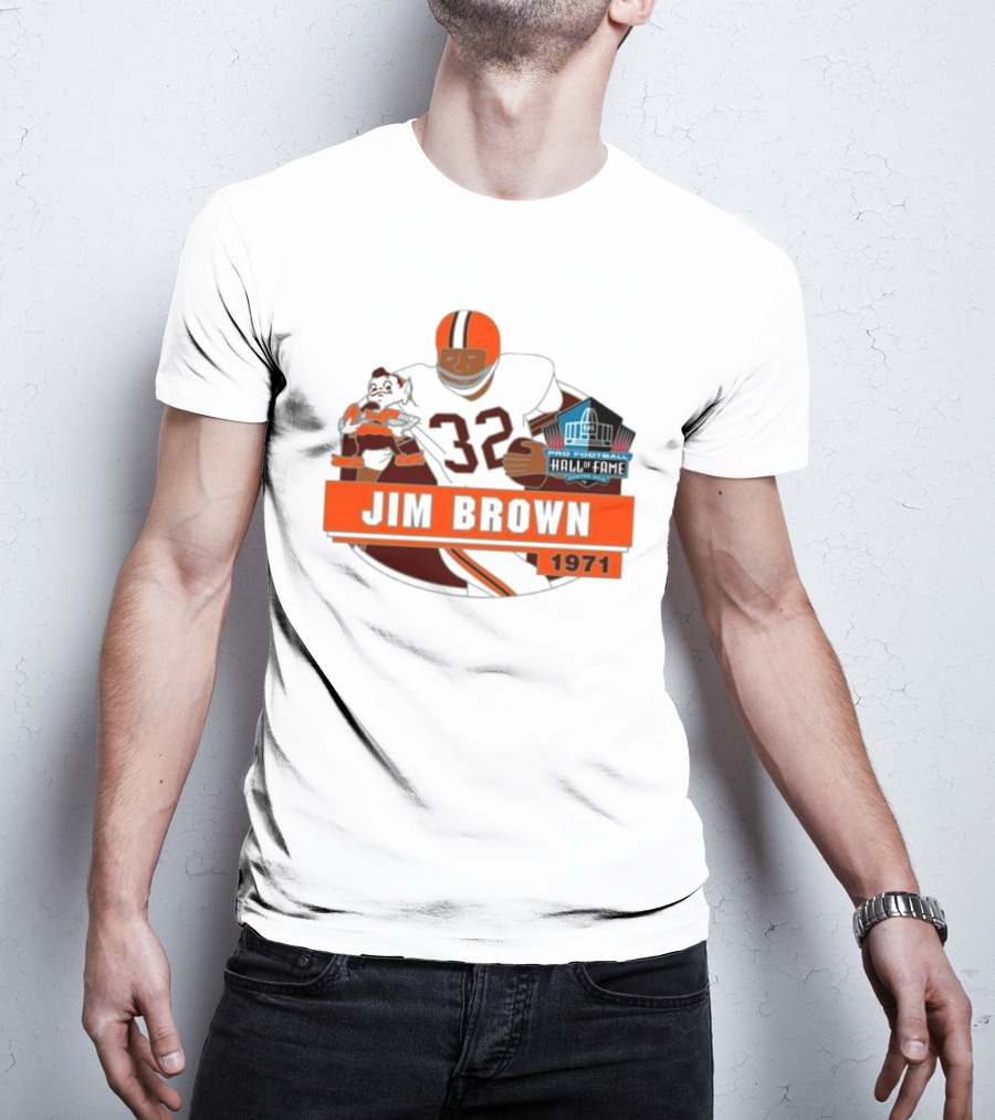 Jim Brown Pro Football Hall Of Fame 1971 Number 32 T-Shirt