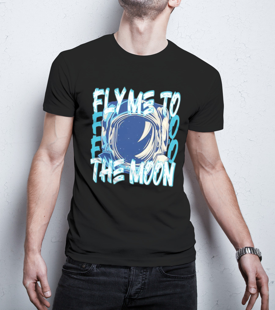 Fly Me To The Moon Astronaut Helmet Sky Stars T-Shirt