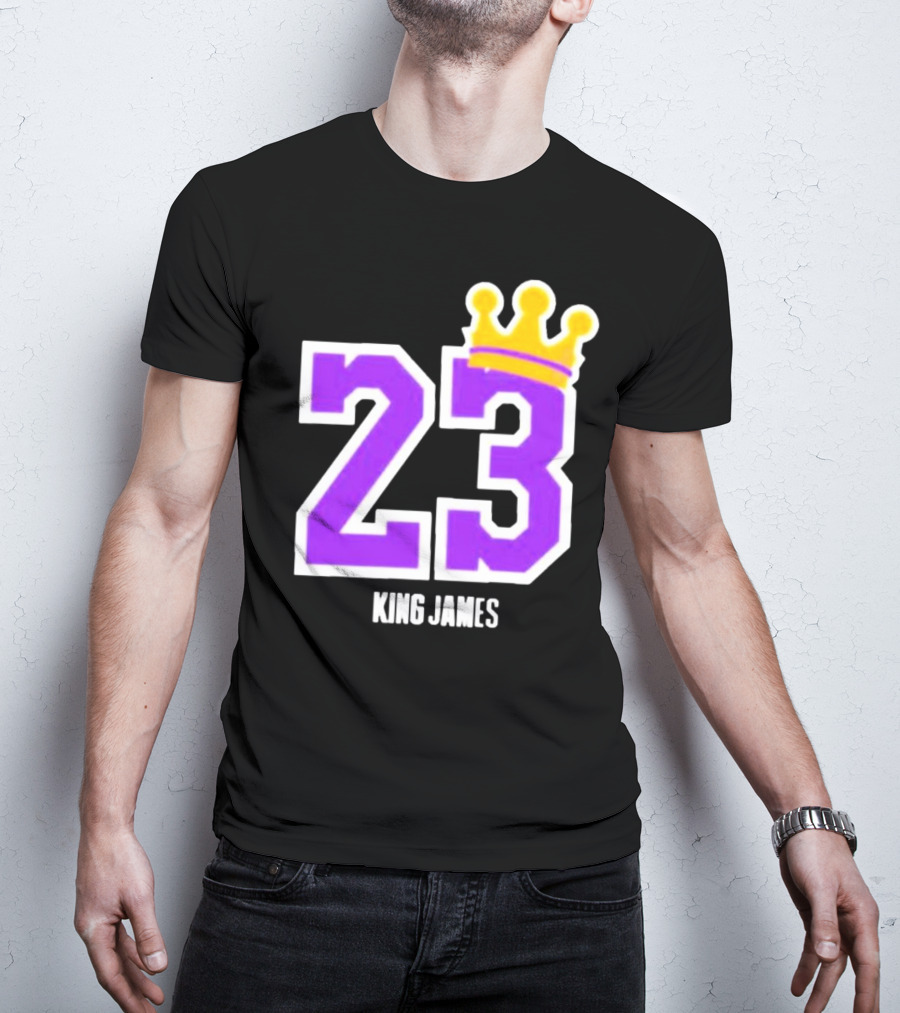 King Lebron James 23 Purple Crown La Lakers T-Shirt