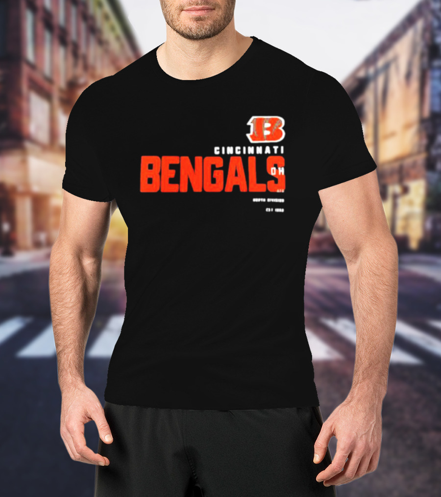 Cincinnati Bengals 13 Ohio Est 1968 Sports Team Tri-Blend T-Shirt