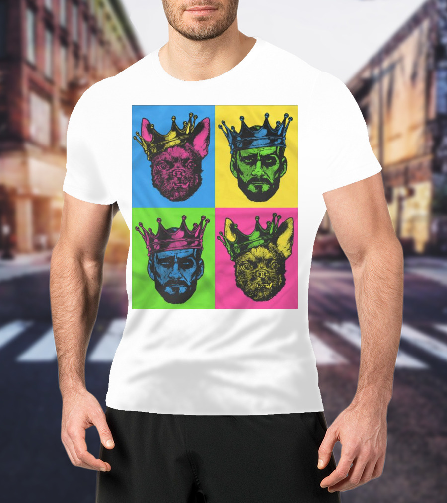 CM Punk King Pop Art Warhol Style Quad Crowned Faces T-Shirt