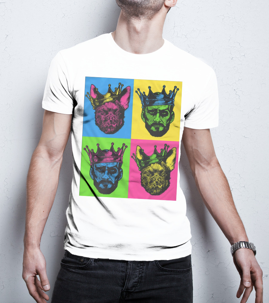 CM Punk King Pop Art Warhol Style Quad Crowned Faces T-Shirt