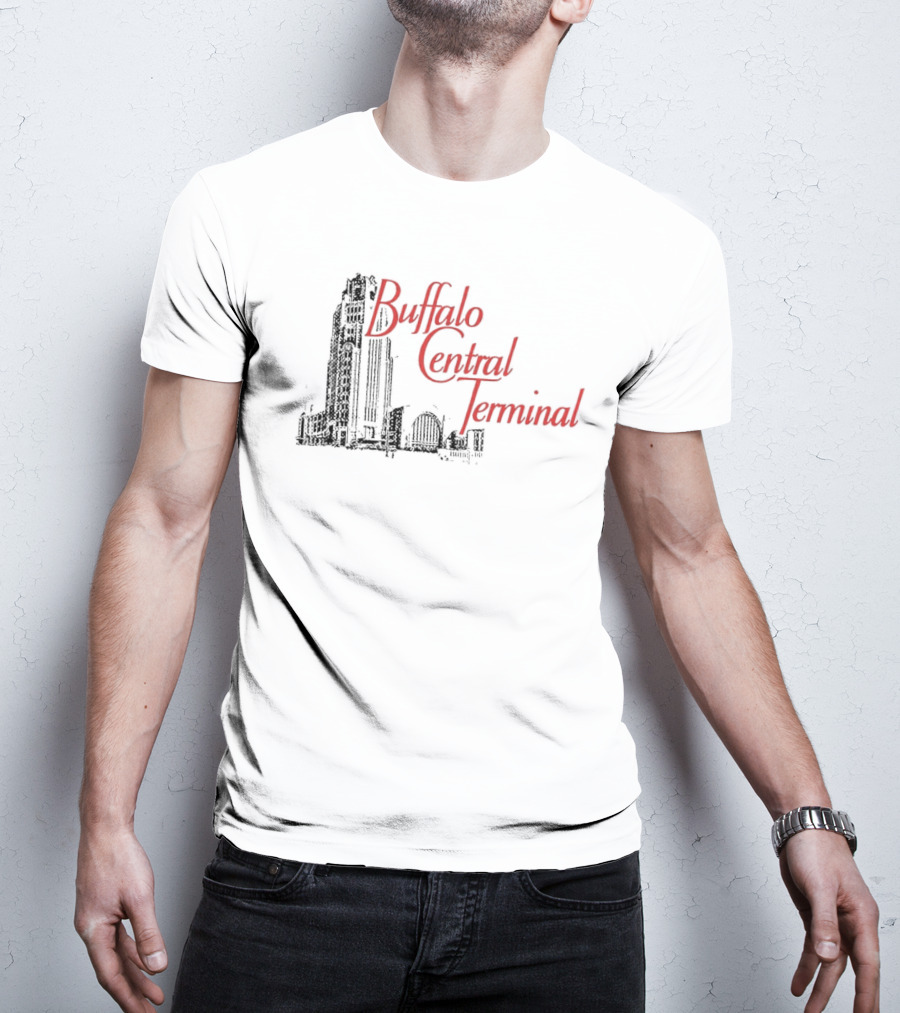 Buffalo Central Terminal Architectural Sketch With Stylized Red T-Shirt