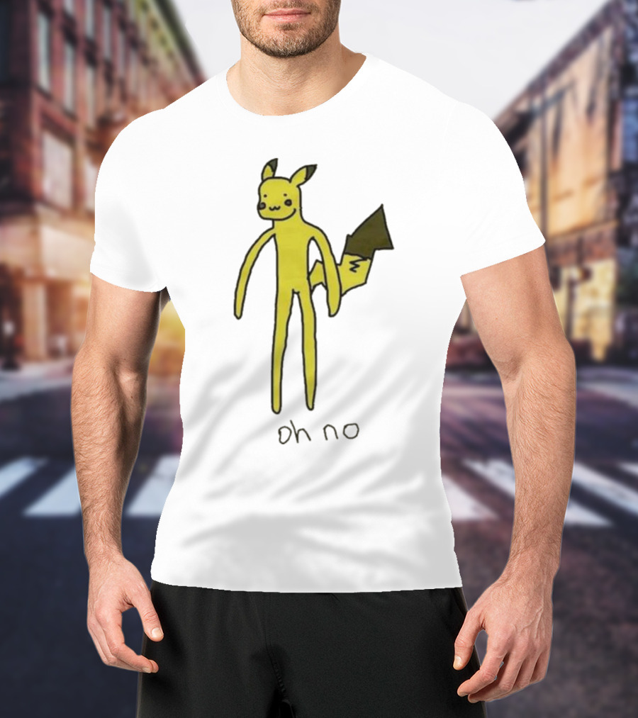 Pikachu Oh No Meme Long Limbed Yellow Character T-Shirt