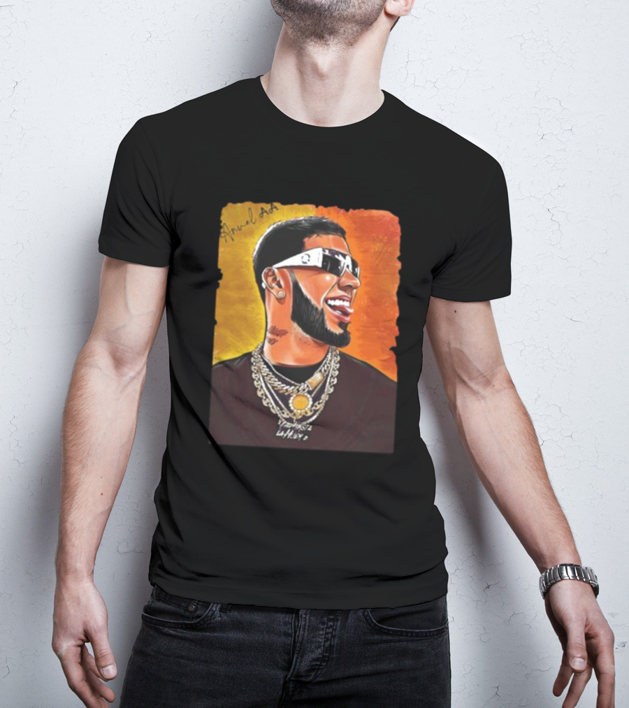 Anuel AA Vibrant Portrait With Signature And Chains T-Shirt