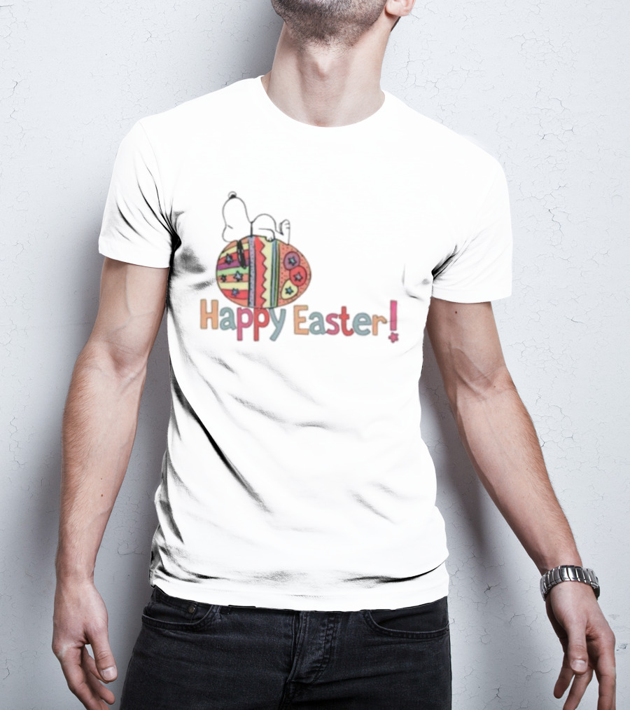Snoopy Sleeping On Easter Egg Happy Easter T-Shirt