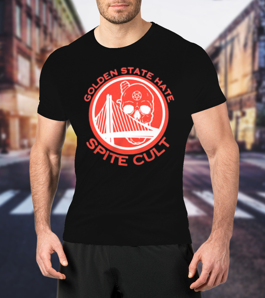 Golden State Hate Spite Cult Skull Bridge T-Shirt