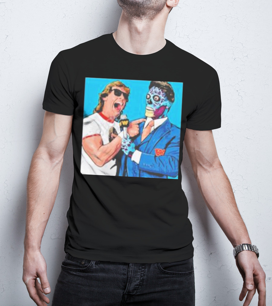 SquaredCircle They Live Wrestling Parody Comic T-Shirt