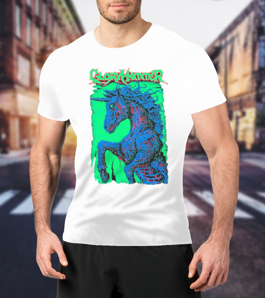 Gloryhammer Glowing Zombie Unicorn T-Shirt