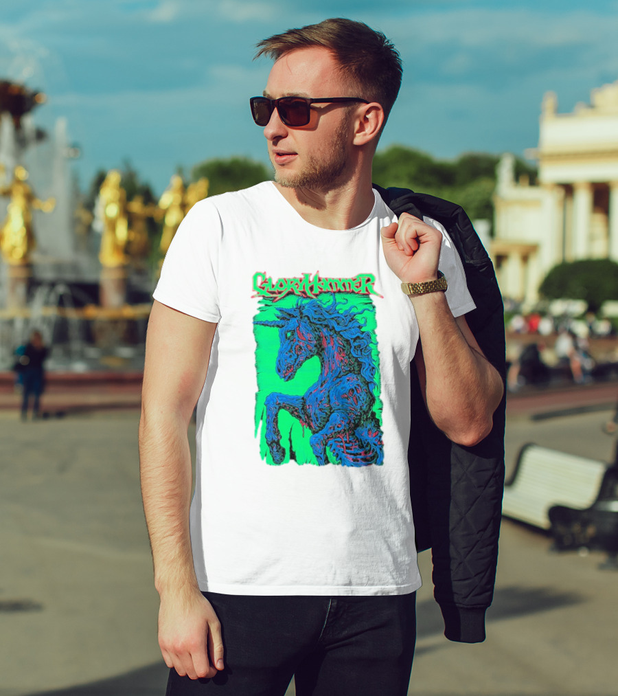Gloryhammer Glowing Zombie Unicorn T-Shirt