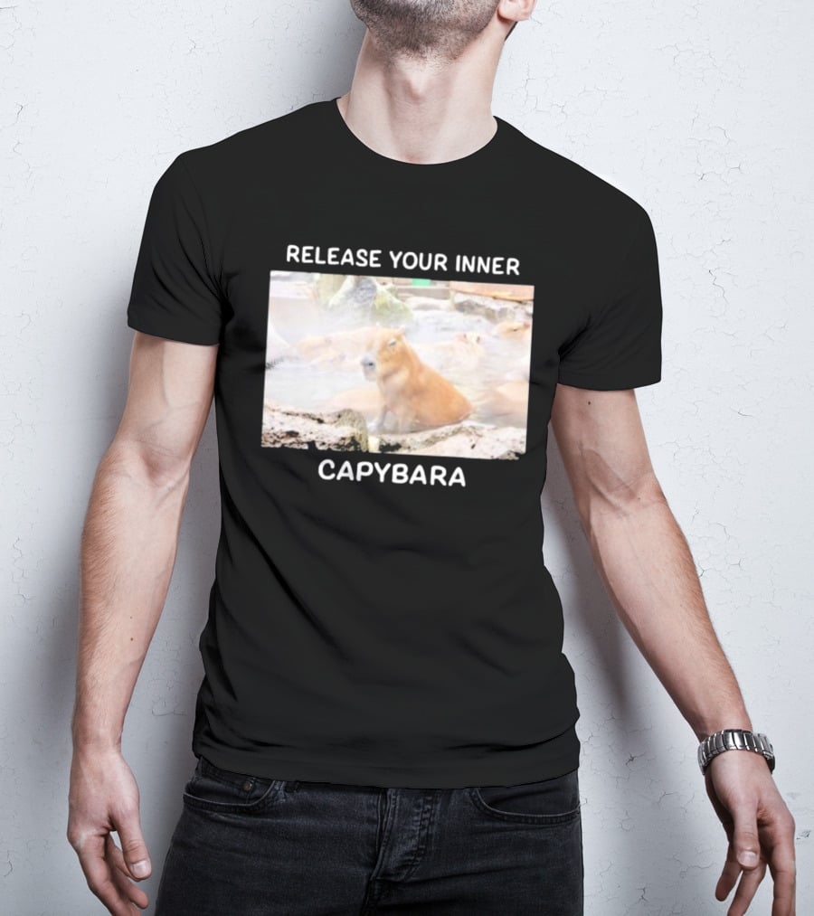 Gaijin Mommy Relaxation Vibes Release Your Inner Capybara Hot Springs T-Shirt