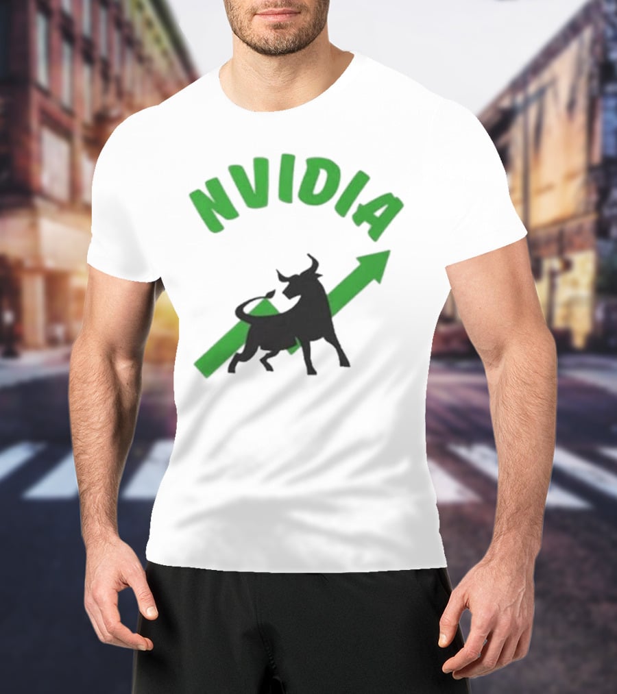 Nvidia Stock Bullish With Upward Arrow And Bull T-Shirt