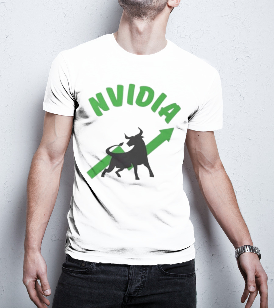 Nvidia Stock Bullish With Upward Arrow And Bull T-Shirt