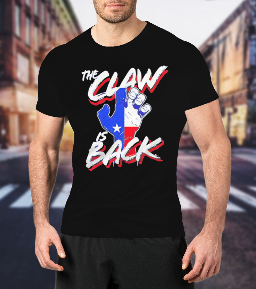 The Claw Is Back Texas Baseball Flag Fist T-Shirt