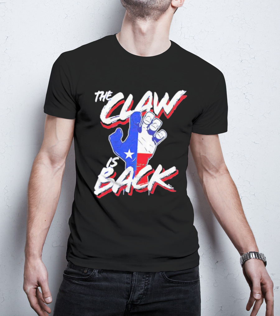 The Claw Is Back Texas Baseball Flag Fist T-Shirt